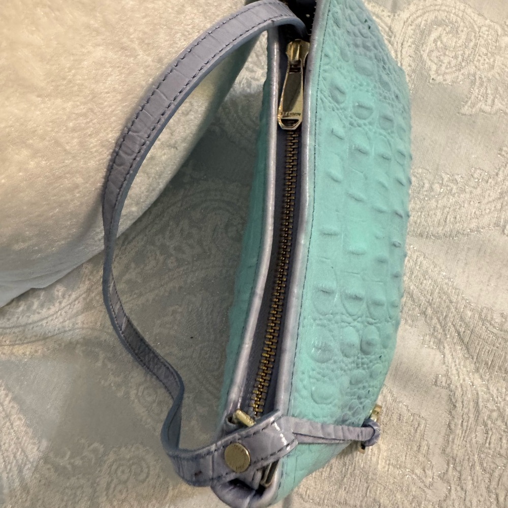 023. Brahmin Light teal Croc-Embossed Shoulder Bag - Picture 5 of 5
